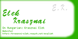 elek krasznai business card